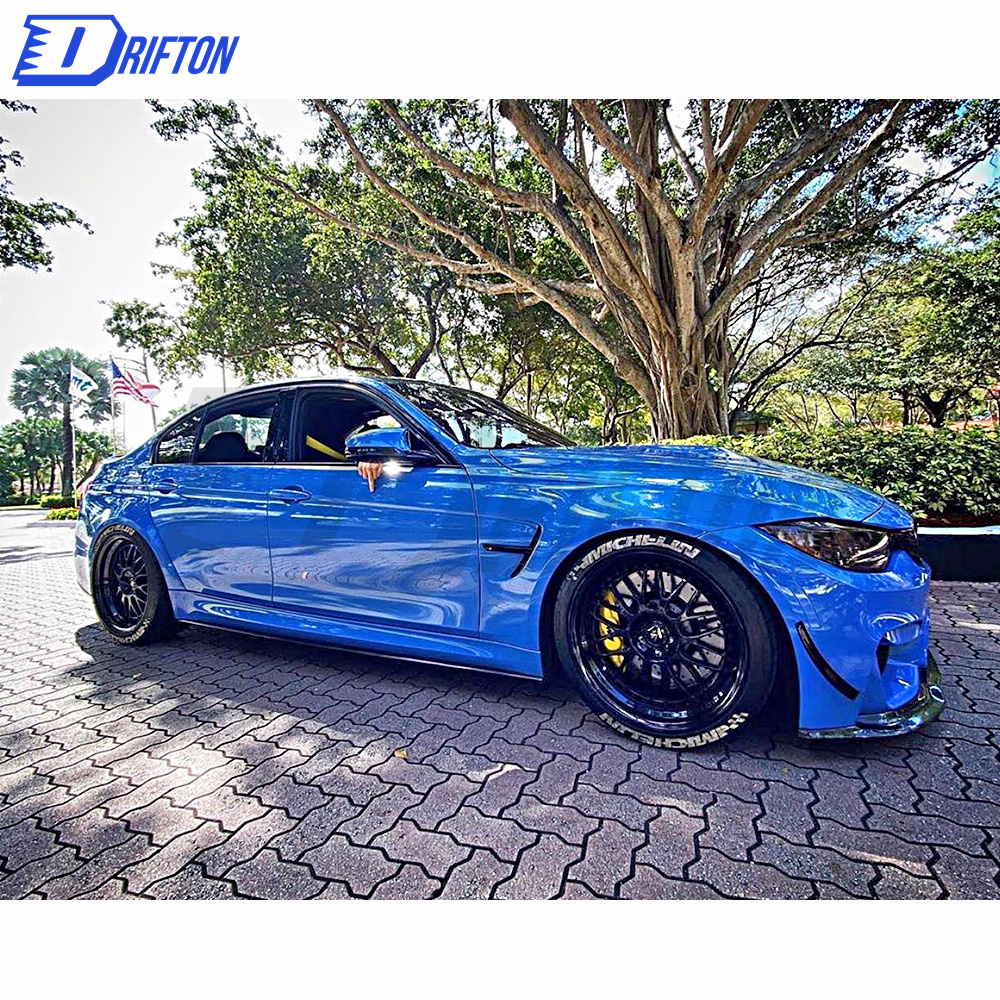 AT Style Carbon Fiber Front Bumper Canards For BMW M3 M4 F80 F82 F83 2014-2020