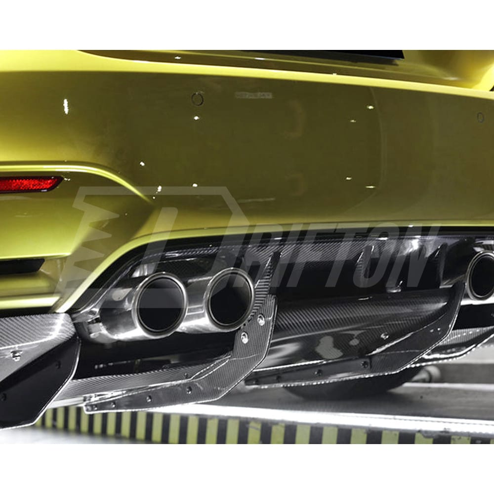 Varis Style Carbon Fiber Rear Diffuser Underboard With Lip For BMW M3 M4 F80 F82 F83 2014-2020