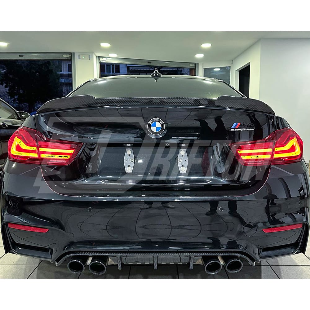 CS Style Carbon Fiber Rear Trunk Spoiler Wing For BMW M4 F82 2014-2020