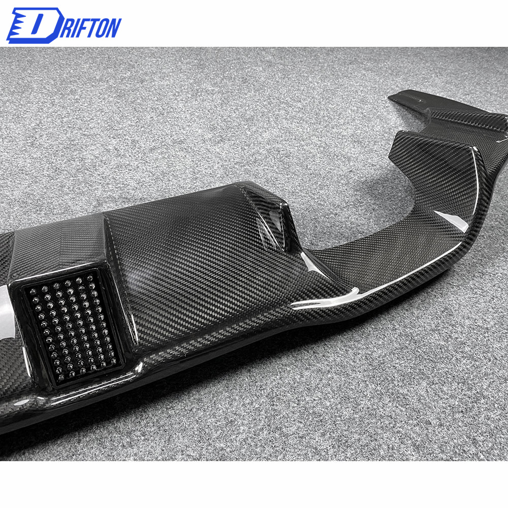 KT Style Carbon Fiber LED Brake Light Rear Diffuser For BMW F87 M2 M2C 2016-2019