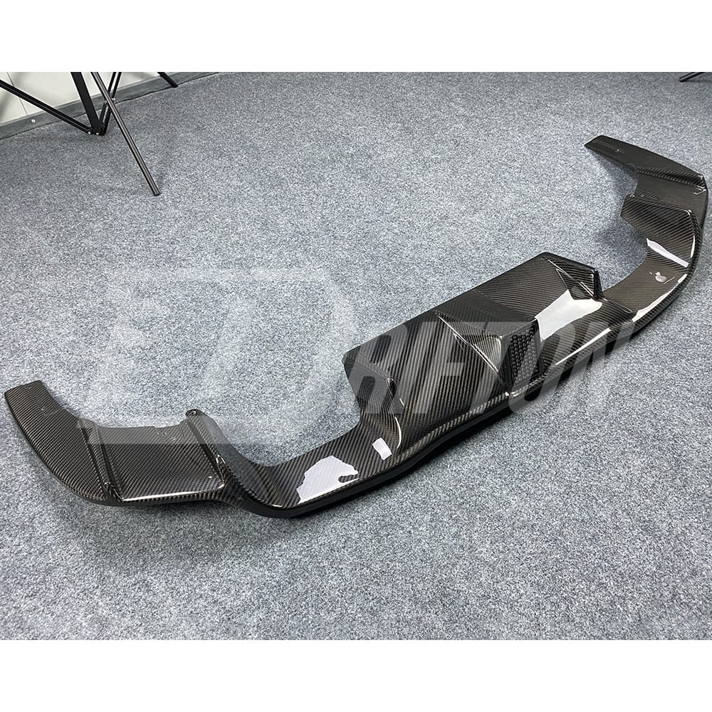 KT Style Dry Carbon Fiber LED Brake Light Rear Diffuser For BMW F87 M2 M2C 2016-2019