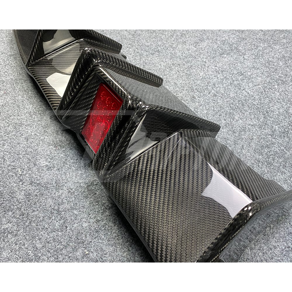 Dry Carbon Fiber Rear Diffuser With LED Brake Light For BMW F87 M2 M2C 2016-2019