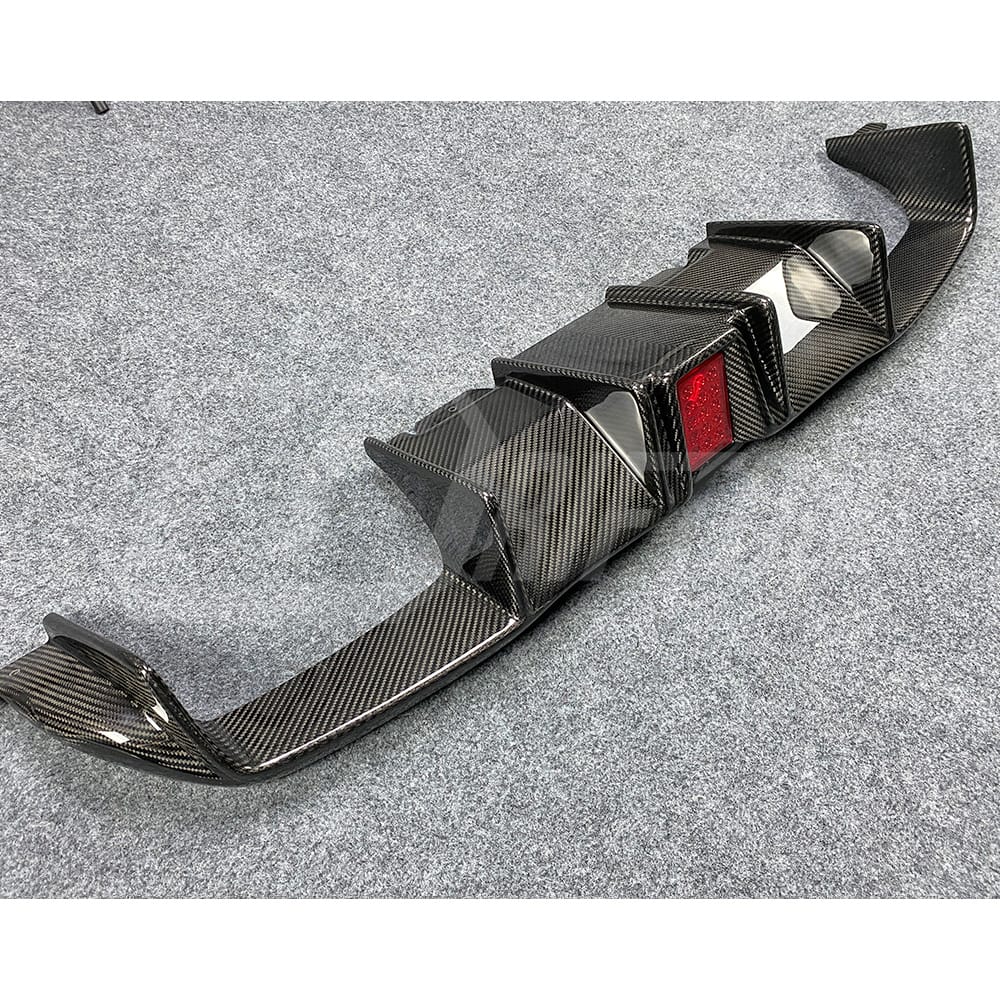 Dry Carbon Fiber Rear Diffuser With LED Brake Light For BMW F87 M2 M2C 2016-2019