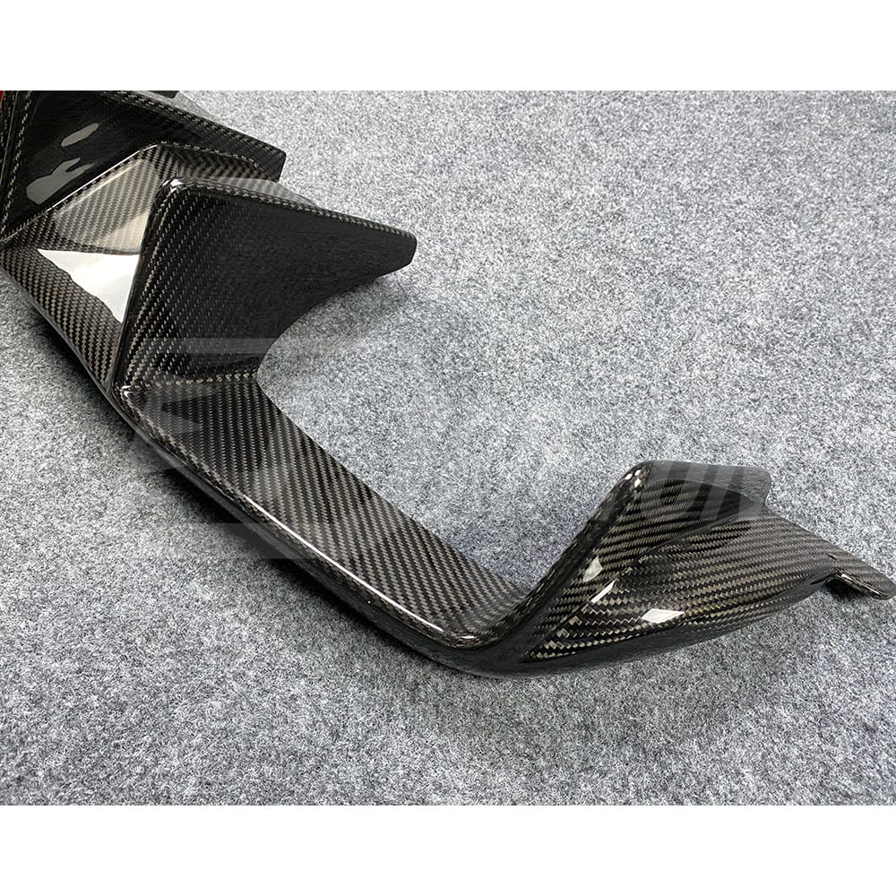 Dry Carbon Fiber Rear Diffuser With LED Brake Light For BMW F87 M2 M2C 2016-2019