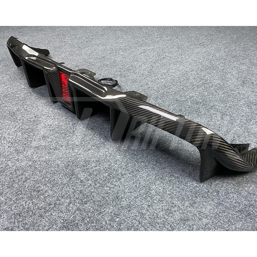 Dry Carbon Fiber Rear Diffuser With LED Brake Light For BMW F87 M2 M2C 2016-2019