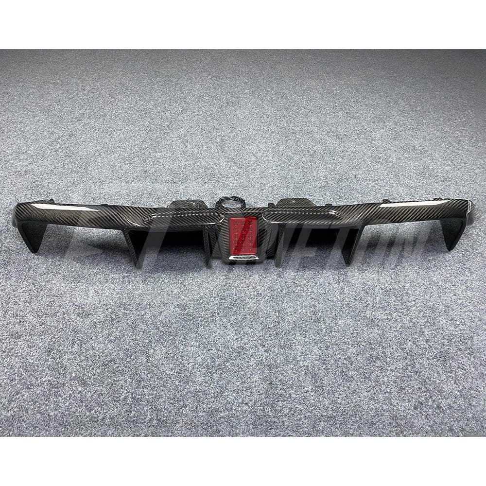 Dry Carbon Fiber Rear Diffuser With LED Brake Light For BMW F87 M2 M2C 2016-2019