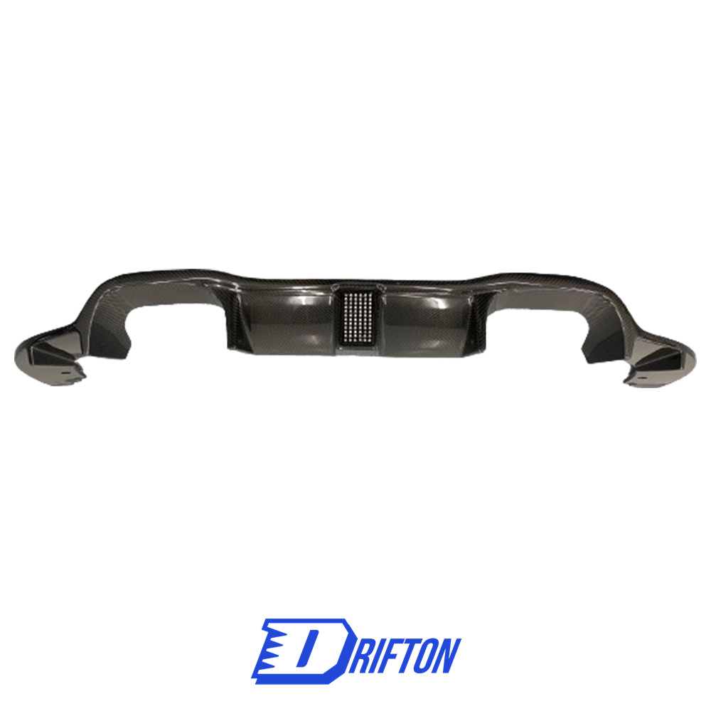 OKING Style Dry Carbon Fiber Rear Diffuser With Light For BMW F87 M2 M2C 2016-2019
