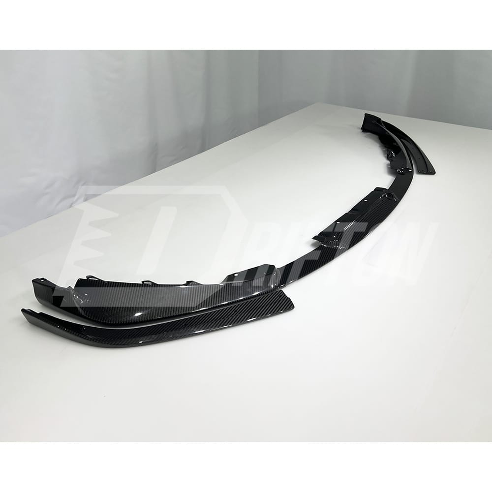 3D Style Dry Carbon Fiber Front Lip With Side Splitters For BMW G82 M4 G80 M3 2020-2024