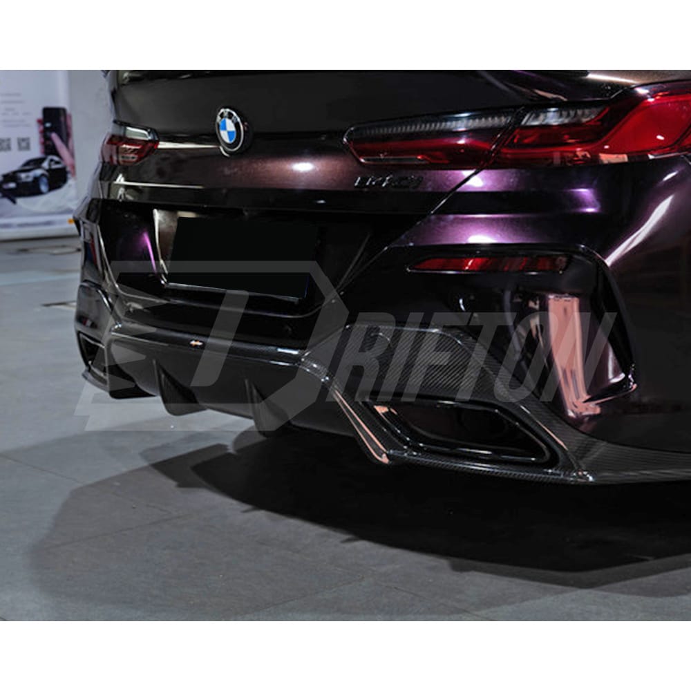3D Style Dry Carbon Fiber Rear Diffuser For BMW 8 Series G14 G15 G16 2018-2022