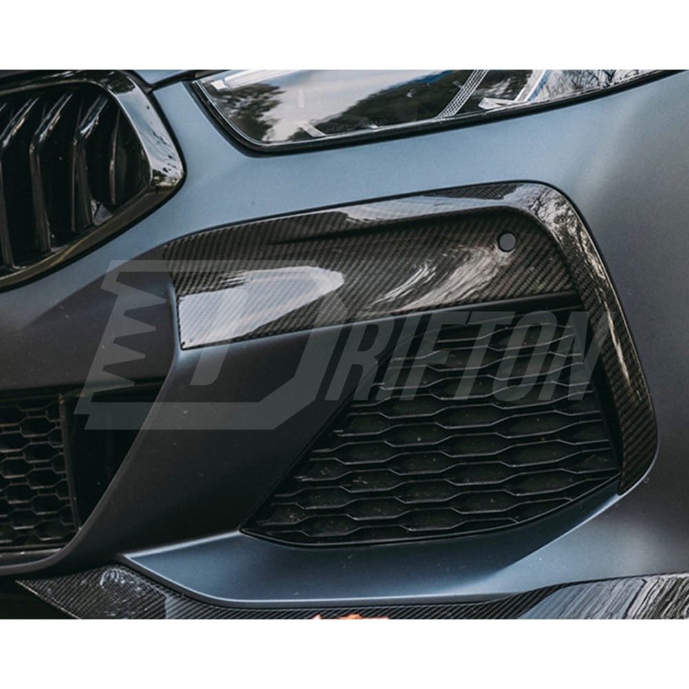 Carbon Fiber Front Bumper Vent Cover Trims For BMW 8 Series G14 G15 2018-2022