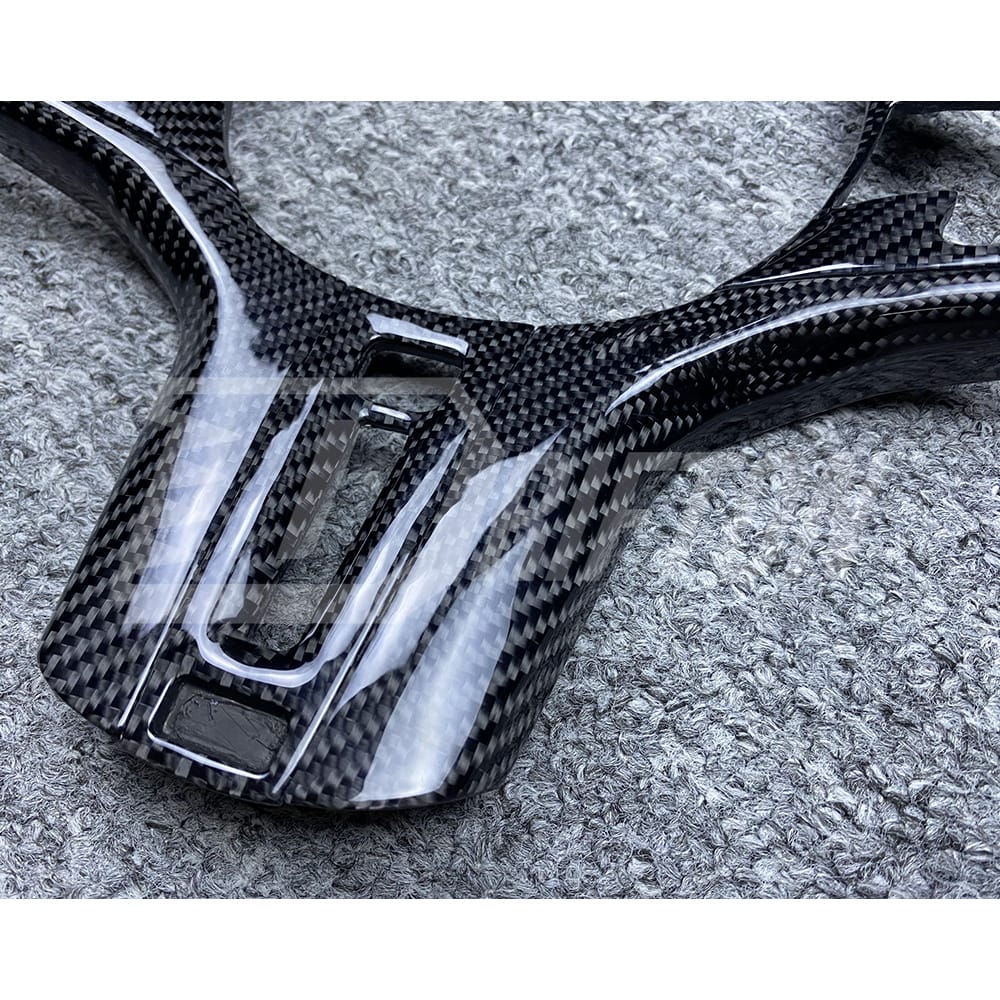Carbon Fiber Steering Wheel Replacement Center Trim Cover For BMW G82 M4 G80 M3 2020-2024
