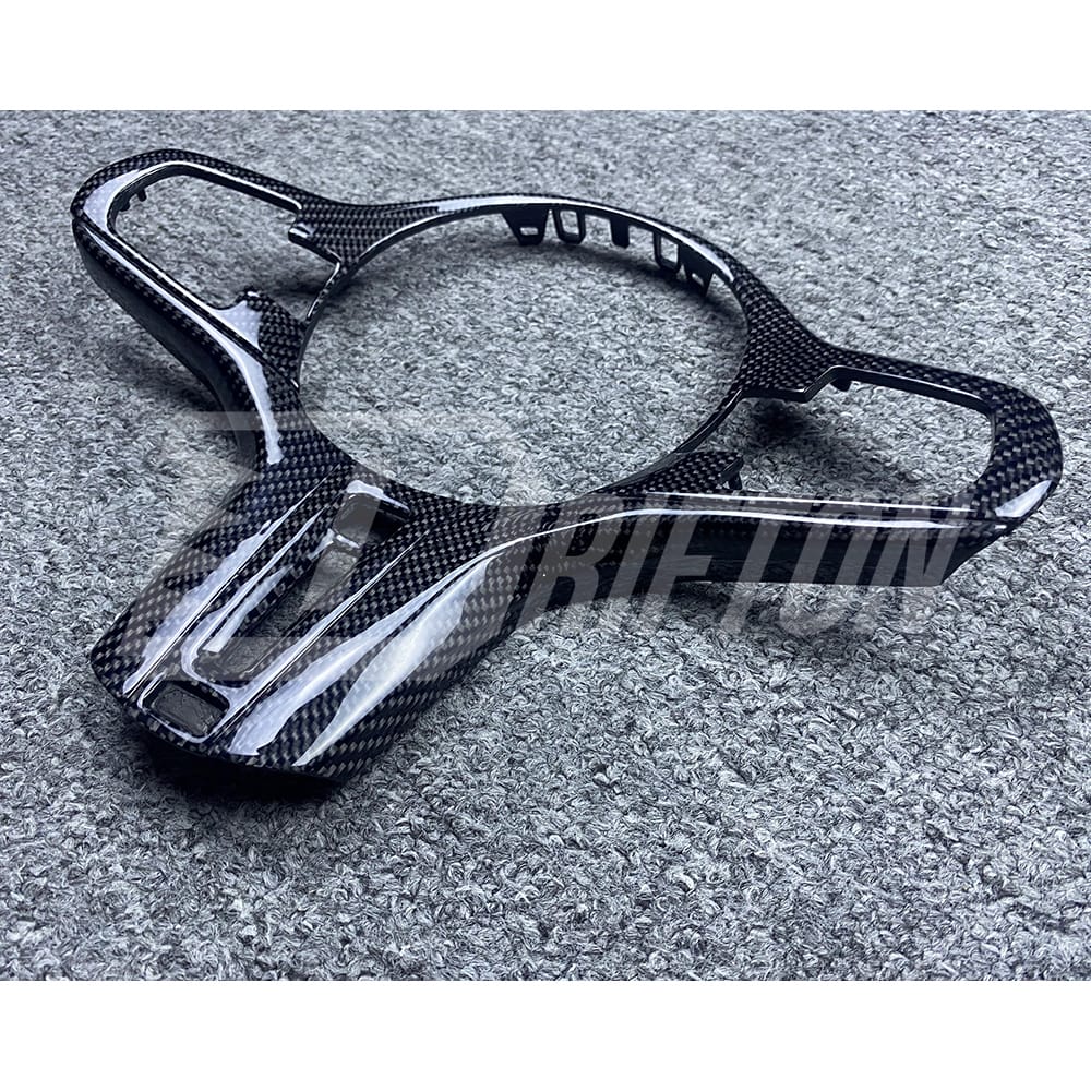 Carbon Fiber Steering Wheel Replacement Center Trim Cover For BMW G82 M4 G80 M3 2020-2024