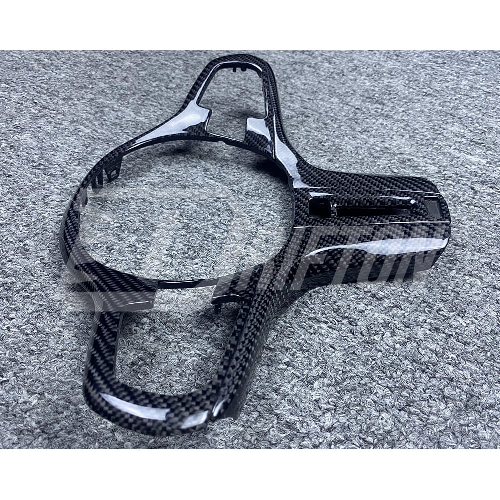 Carbon Fiber Steering Wheel Replacement Center Trim Cover For BMW G82 M4 G80 M3 2020-2024