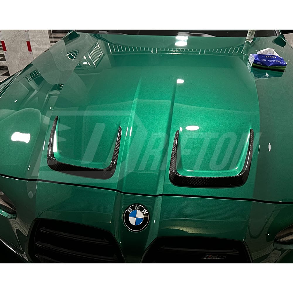 Dry Carbon Fiber Hood Vent Trims For BMW G80 M3 G82 M4 G83 2020-2024