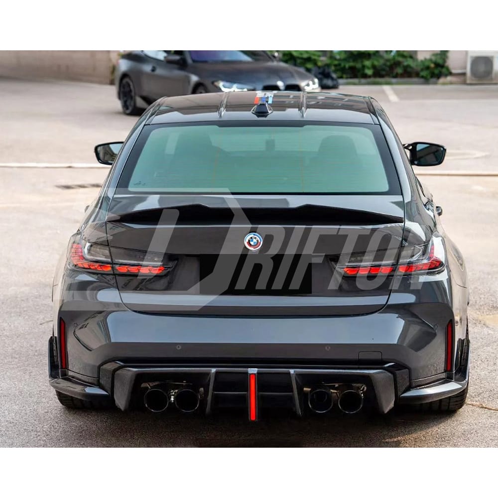PSM Style Dry Carbon Fiber Trunk Spoiler Rear Wing For BMW G80 M3 G82 M4 2020-2024