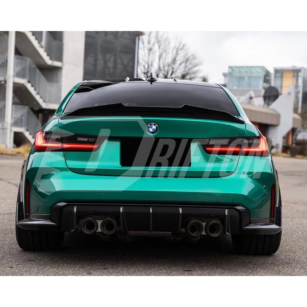 PSM Style Dry Carbon Fiber Trunk Spoiler Rear Wing For BMW G80 M3 G82 M4 2020-2024