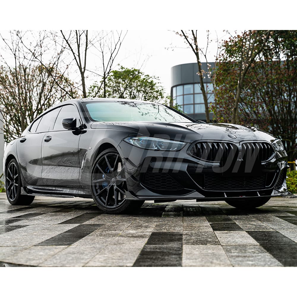 TAKD Style Dry Carbon Fiber Front Bumper Canards For BMW 8 Series G14 G15 G16 2018-2022