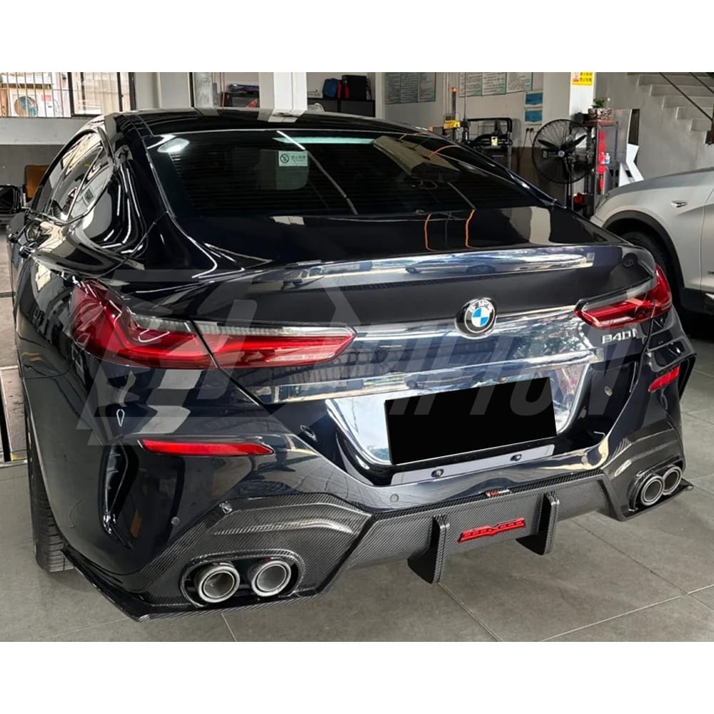 TAKD Style Dry Carbon Fiber Rear Diffuser For BMW 8 Series G14 G15 G16 2018-2022