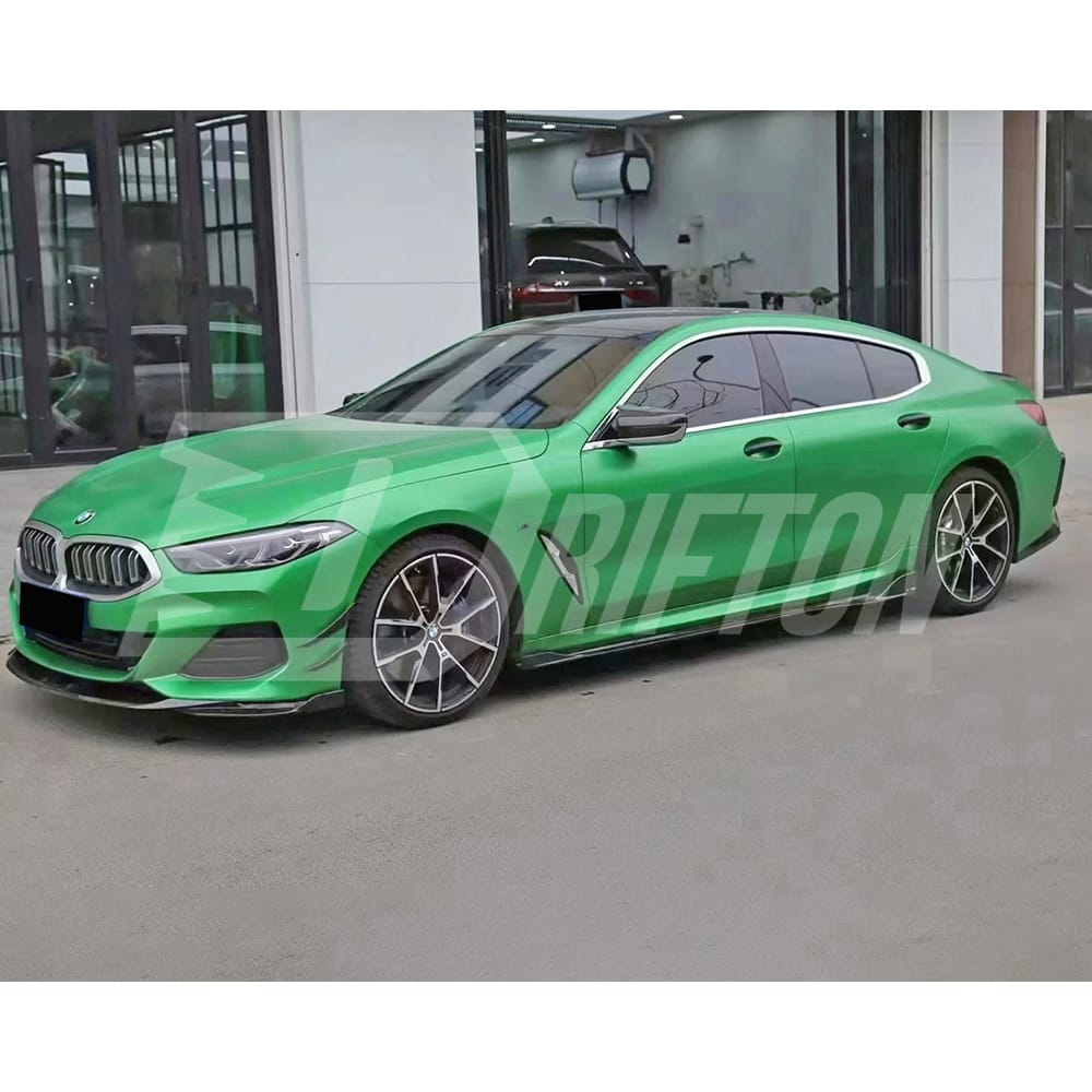 TAKD V2 Style Dry Carbon Fiber Rear Bumper Vent Trim Canards For BMW 8 Series G16 2018-2022