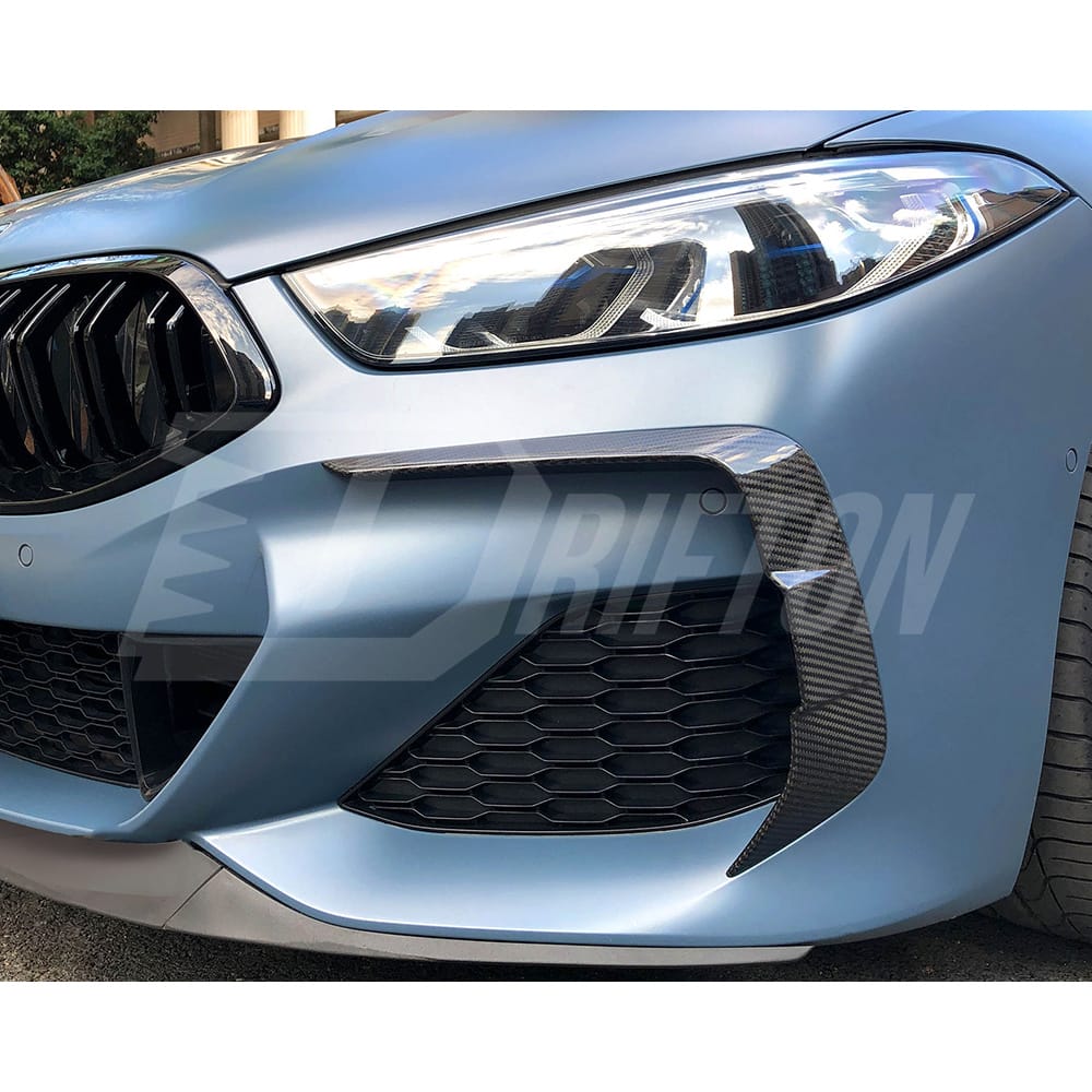 X Style Dry Carbon Fiber Front Canards For BMW 8 Series G14 G15 G16 2018-2022
