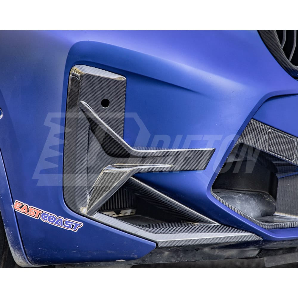 SQ Style Dry Carbon Fiber Front Bumper Canards For BMW F97 X3M F98 X4M LCI 2022-2024