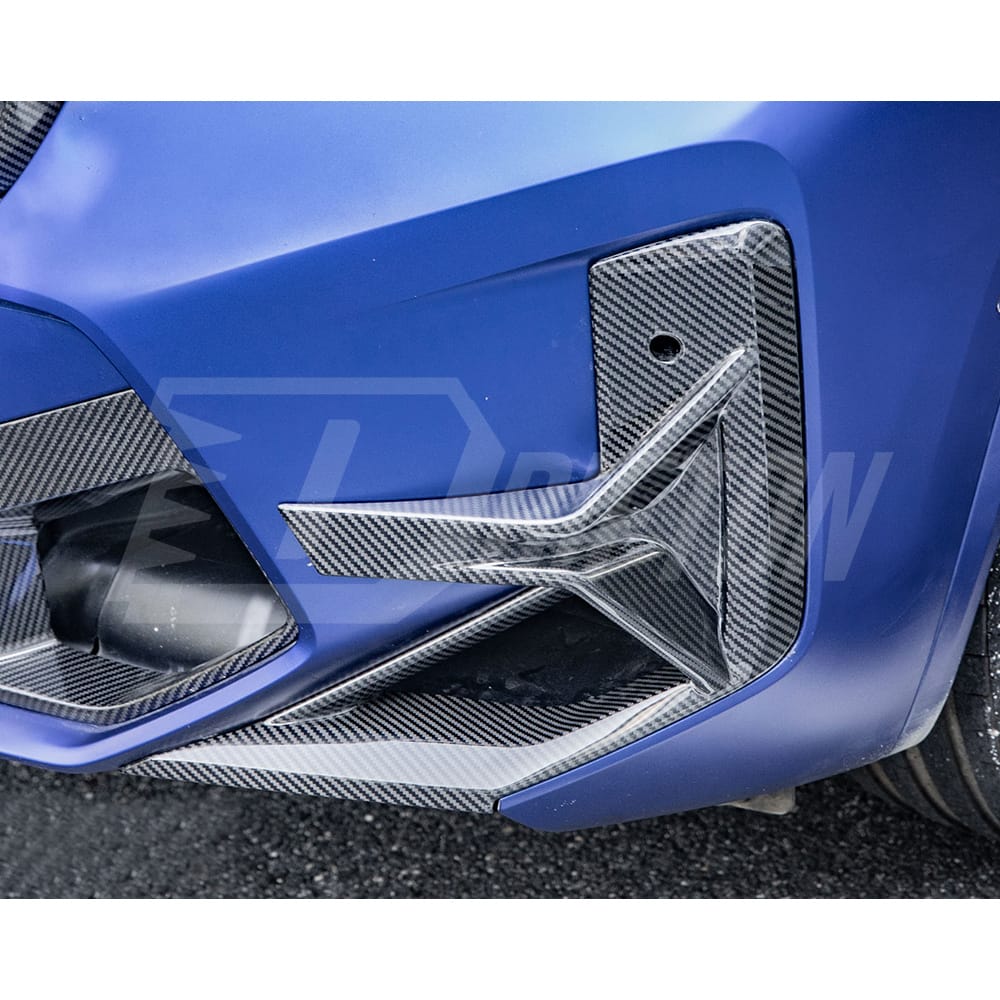 SQ Style Dry Carbon Fiber Front Bumper Canards For BMW F97 X3M F98 X4M LCI 2022-2024