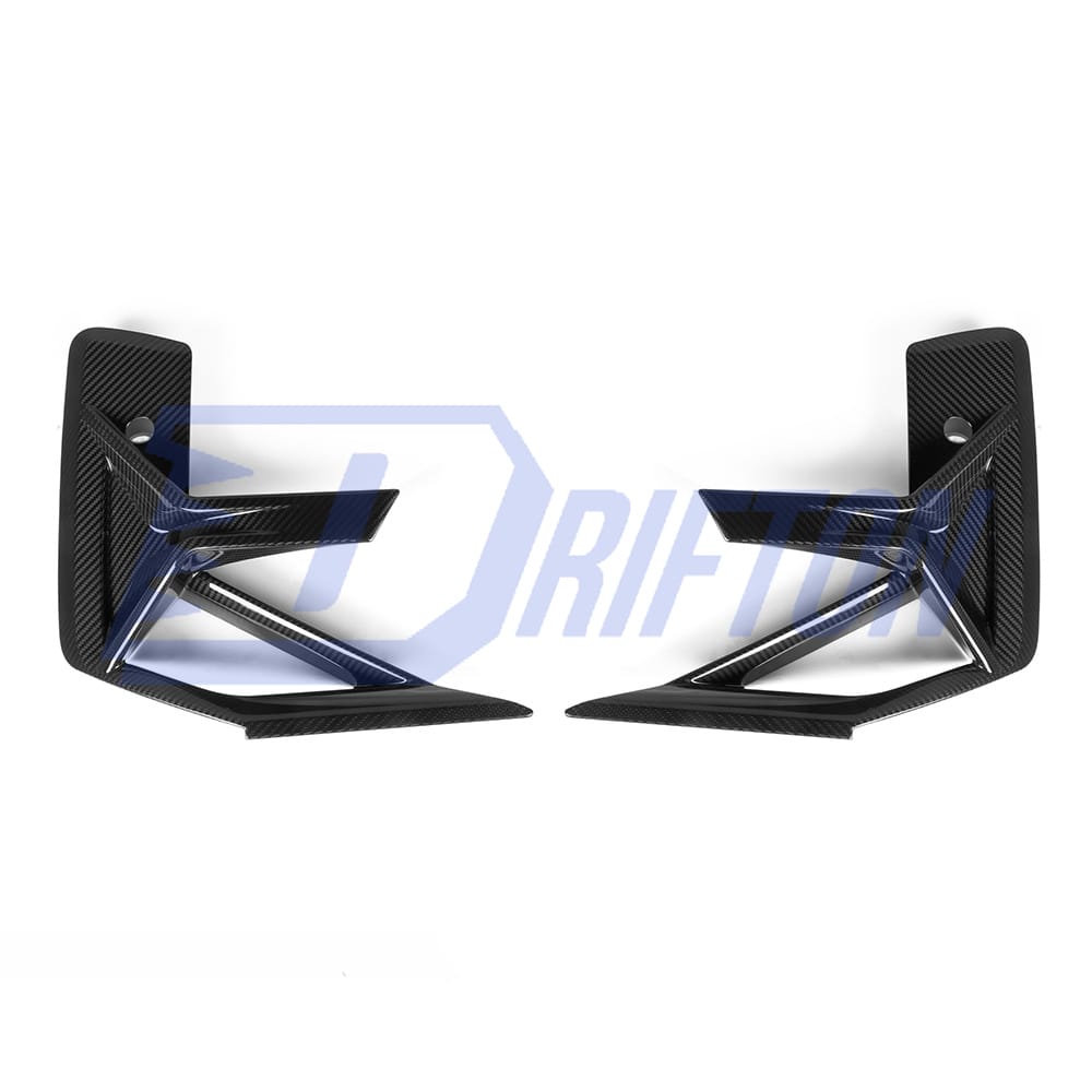 SQ Style Dry Carbon Fiber Front Bumper Canards For BMW F97 X3M F98 X4M LCI 2022-2024