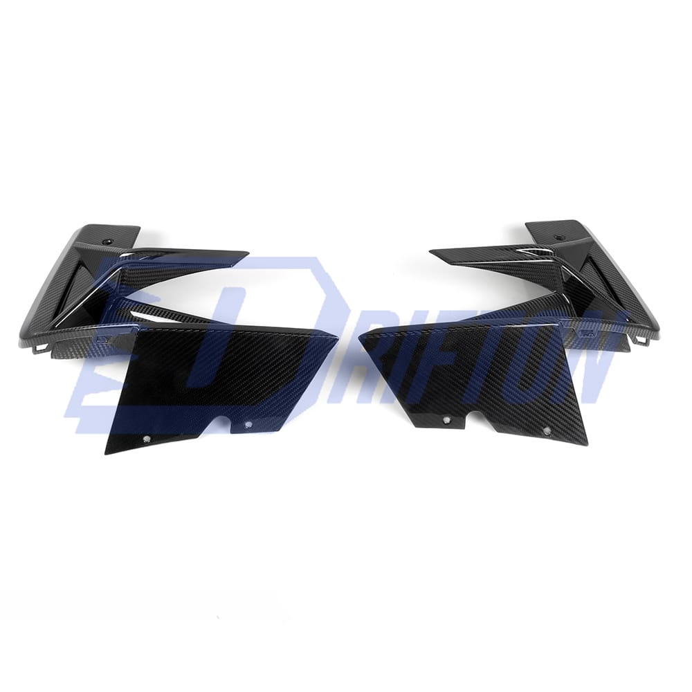 SQ Style Dry Carbon Fiber Front Bumper Canards For BMW F97 X3M F98 X4M LCI 2022-2024
