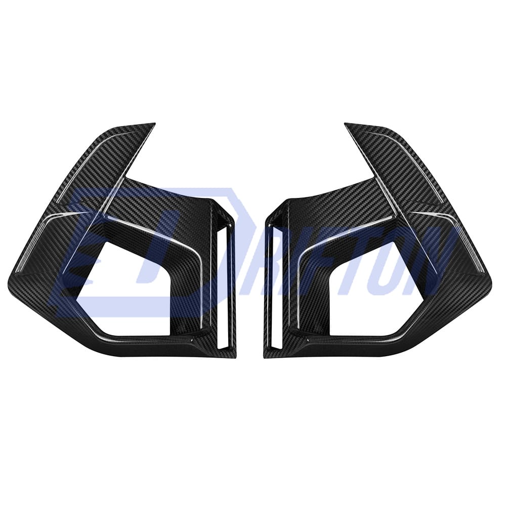 SQ Style Dry Carbon Fiber Front Vent Cover Trims For BMW F97 X3M F98 X4M LCI 2022-2024