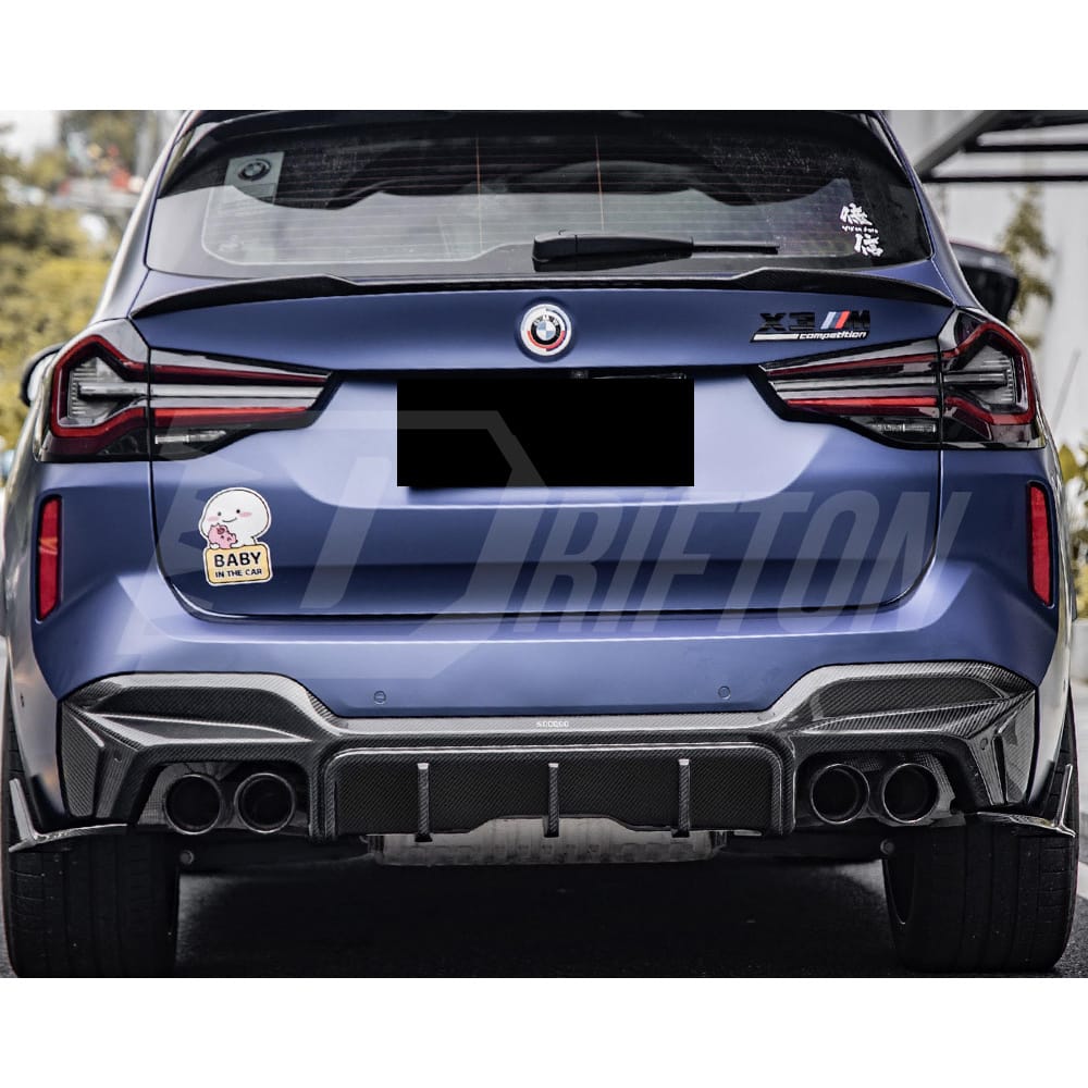 SQ Style Dry Carbon Fiber Rear Diffuser For BMW F97 X3M LCI 2022-2024