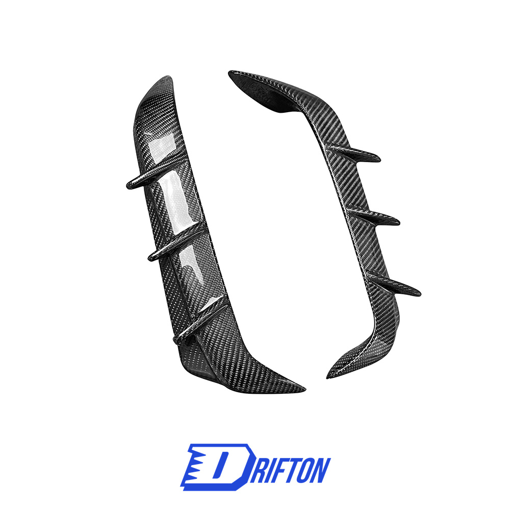 LD Style Carbon Fiber Rear Bumper Canards For BMW F96 X6M 2019-2023