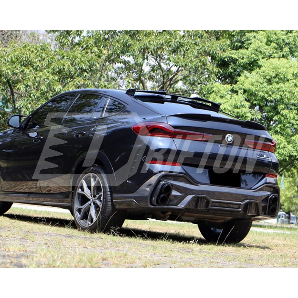 LD Style Carbon Fiber Trunk Spoiler Rear Wing For BMW X6 G06 2019-2023