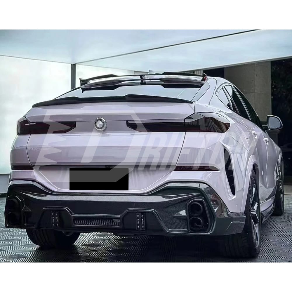 LD Style Carbon Fiber Trunk Spoiler Rear Wing For BMW X6 G06 2019-2023