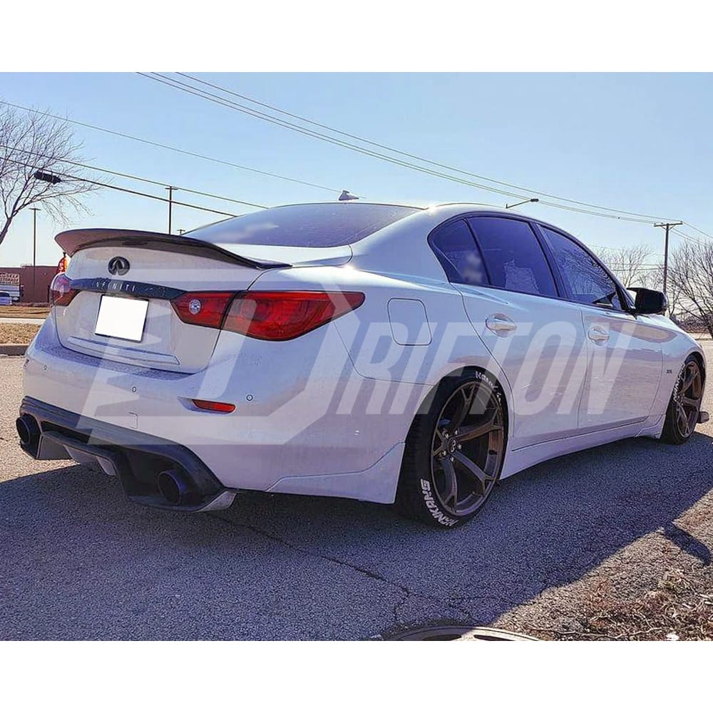CT1 Style Carbon Fiber Trunk Spoiler Rear Wing For Infiniti Q50 Q50S 2013-2024
