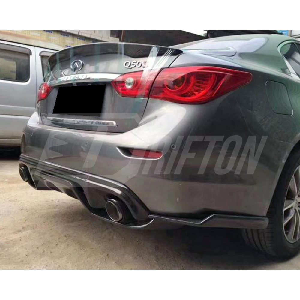 Carbon Fiber Rear Bumper Side Splitter For INFINITI Q50 2018-2024