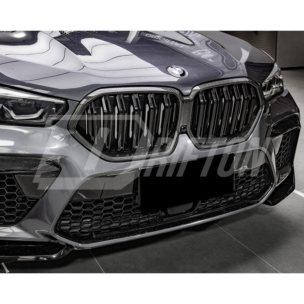 Double Slat Style Carbon Fiber Front Grill For BMW X6 G06 2019-2023