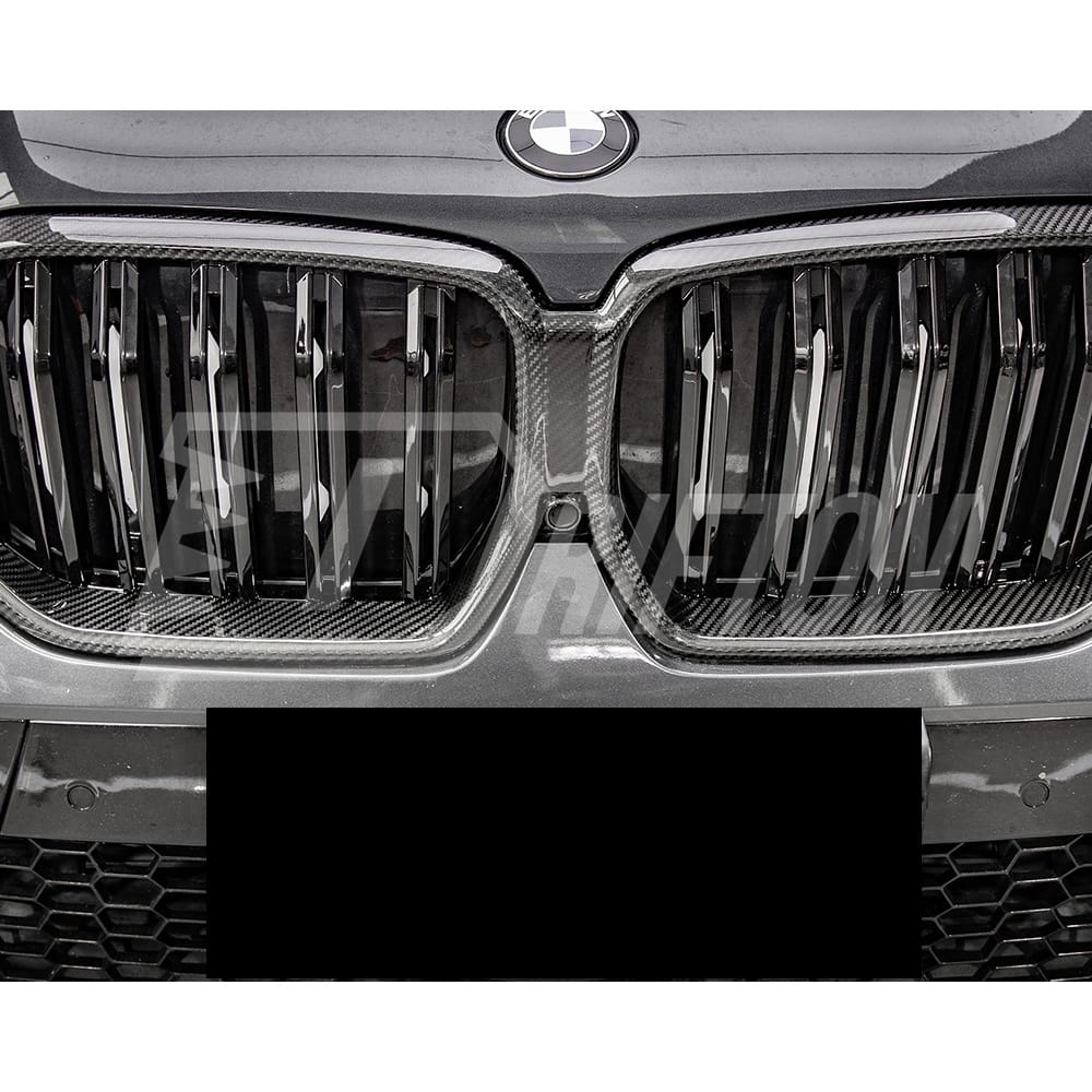 Double Slat Style Carbon Fiber Front Grill For BMW X6 G06 2019-2023