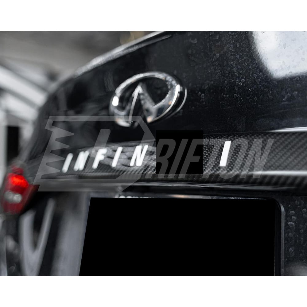 Dry Carbon Fiber Trunk Lid Cover Trim For INFINITI Q50 2018-2024
