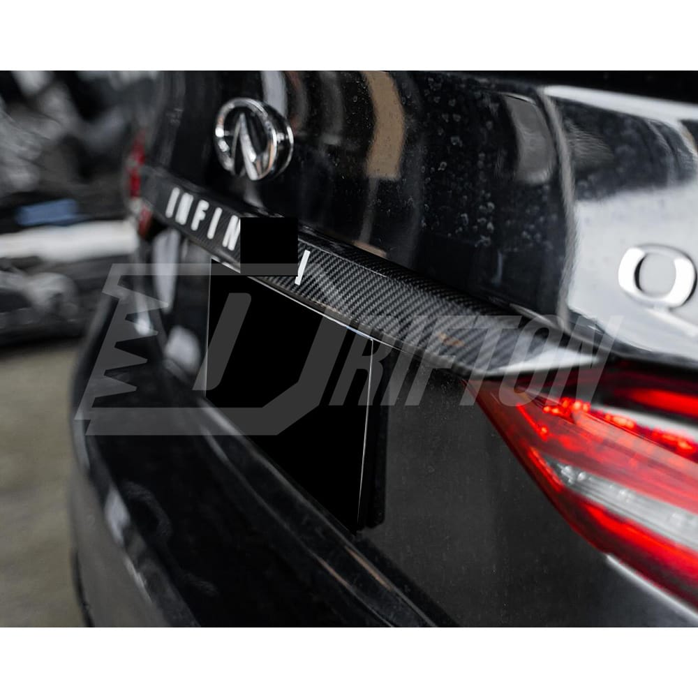 Dry Carbon Fiber Trunk Lid Cover Trim For INFINITI Q50 2018-2024