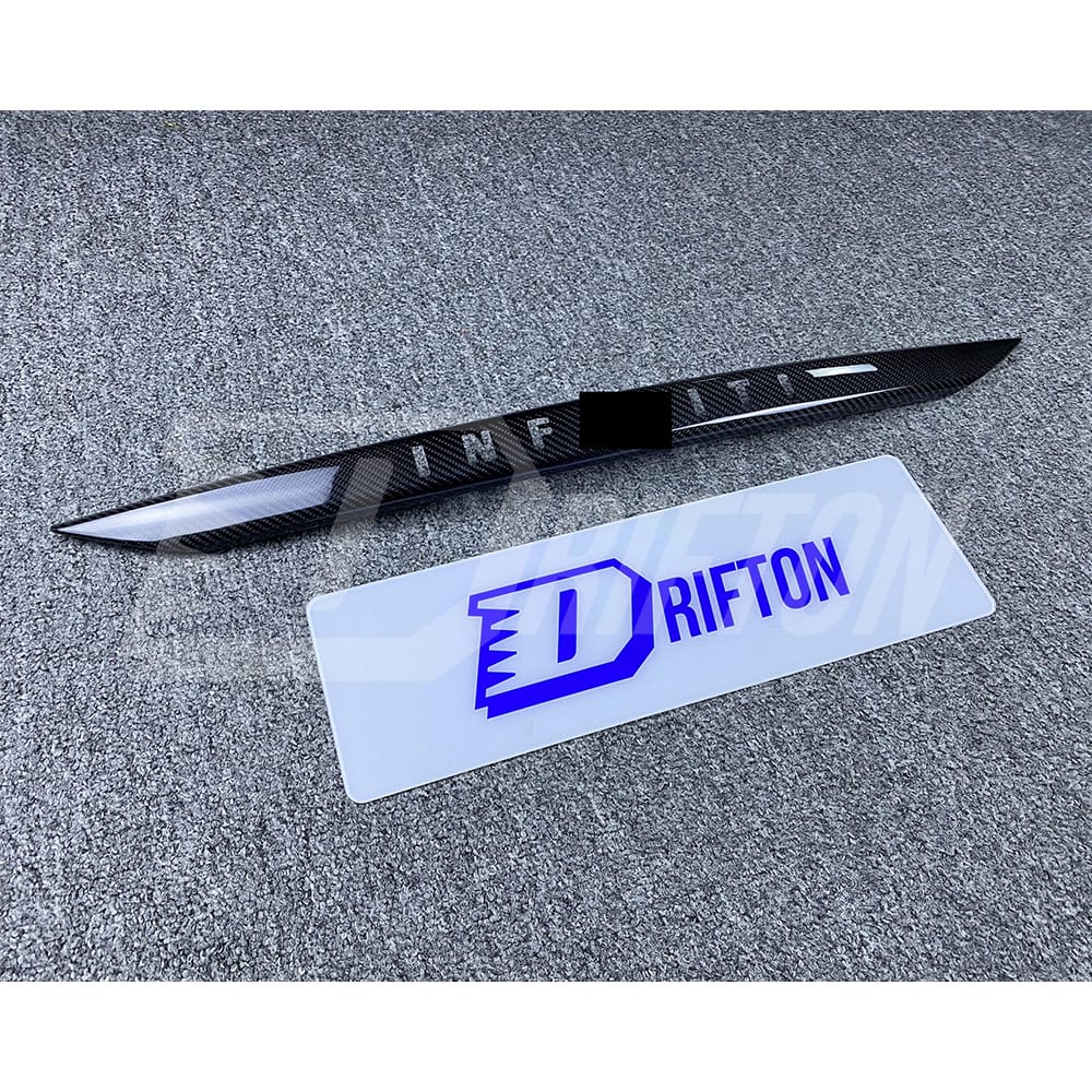 Dry Carbon Fiber Trunk Lid Cover Trim For INFINITI Q50 2018-2024