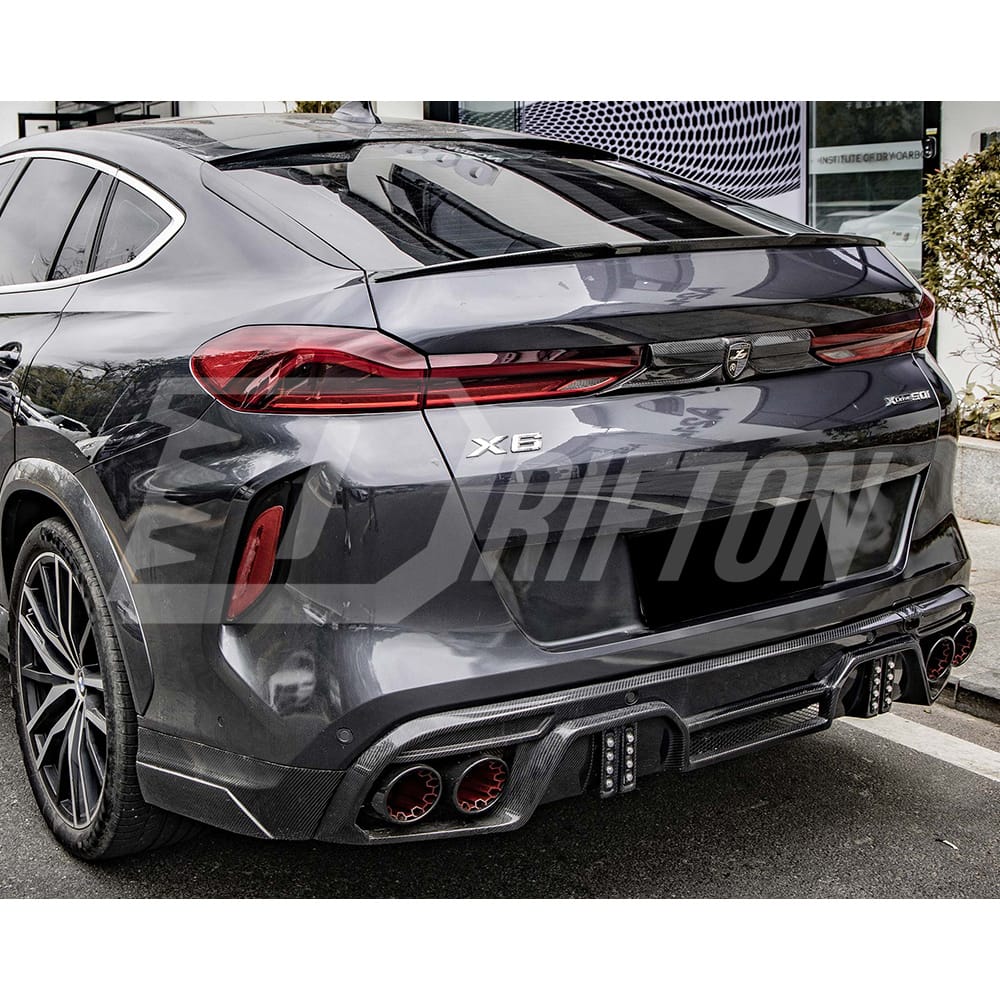 M Style Carbon Fiber Rear Spoiler Trunk Wing For BMW X6 G06 2019-2023