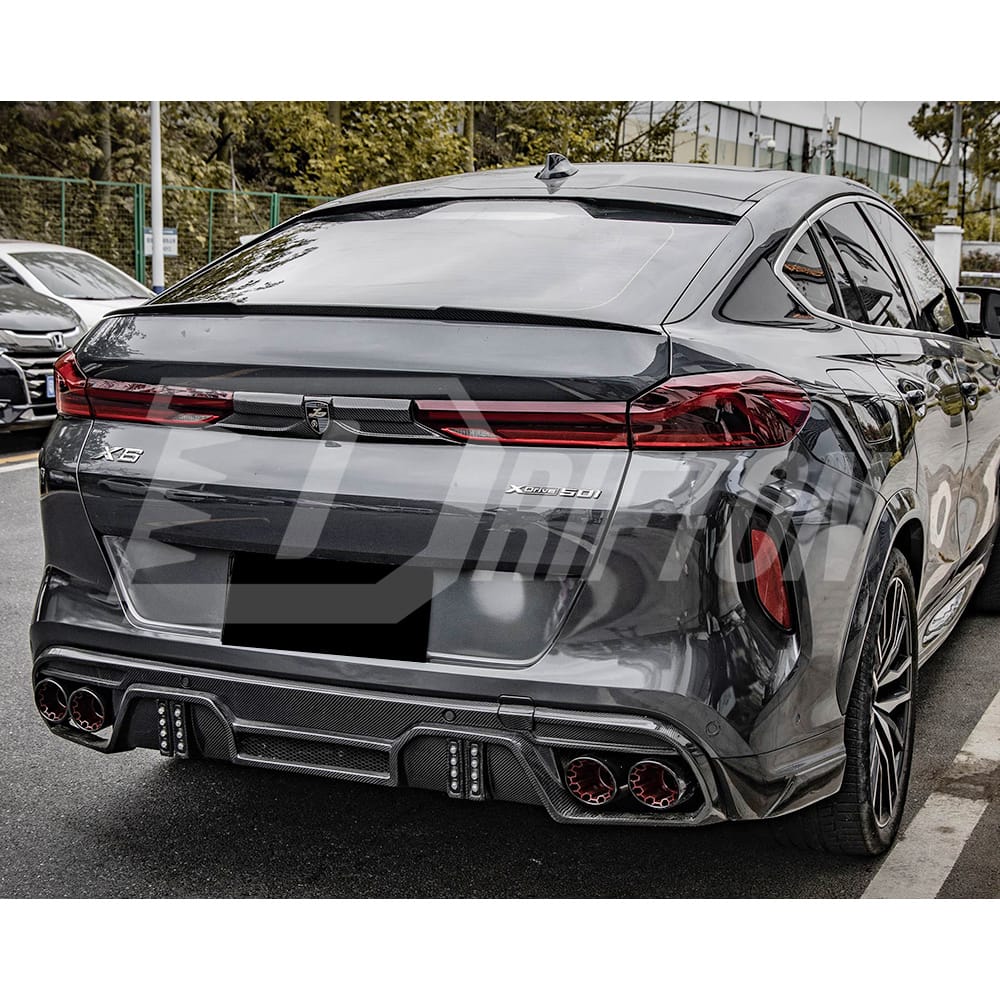 M Style Carbon Fiber Rear Spoiler Trunk Wing For BMW X6 G06 2019-2023
