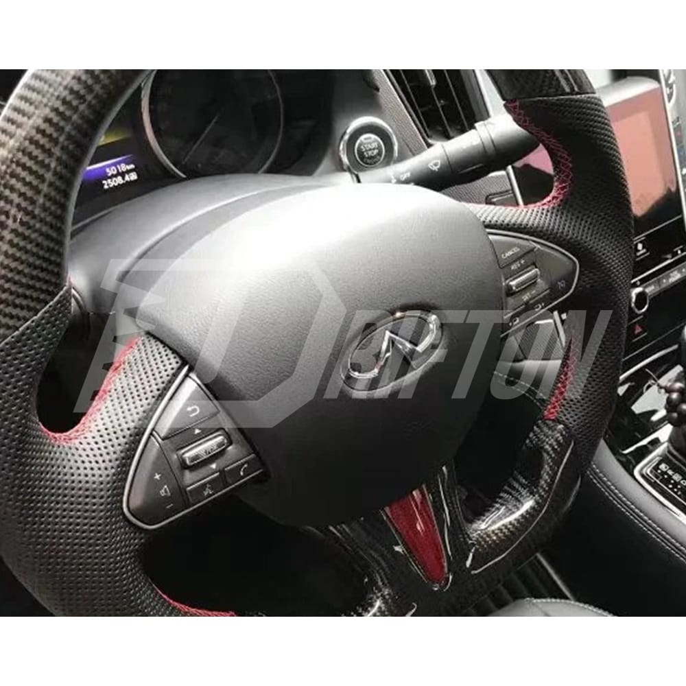 Oking V1 Style Custom Made Carbon Fiber Steering Wheel For Infiniti Q50 Q50S 2013-2017