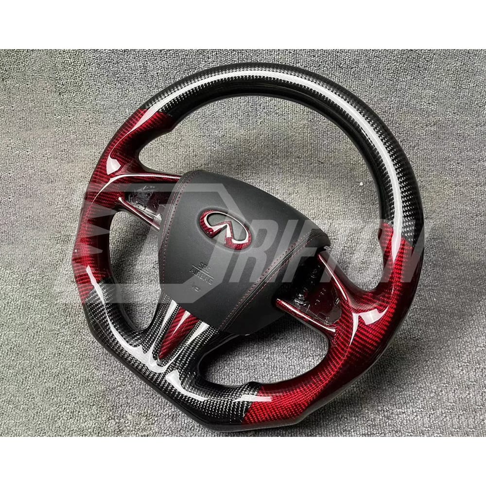 Oking V1 Style Custom Made Carbon Fiber Steering Wheel For Infiniti Q50 Q50S 2013-2017