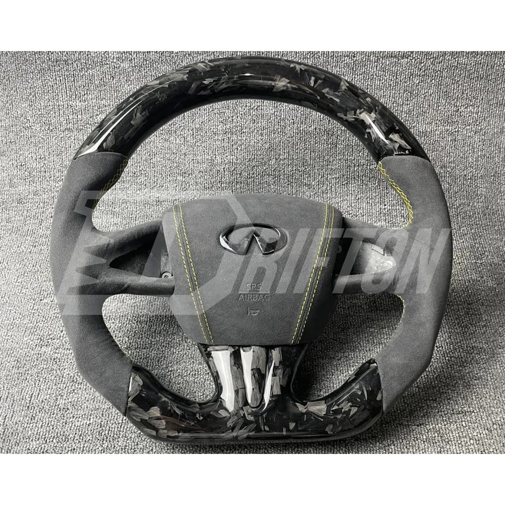 Oking V1 Style Custom Made Carbon Fiber Steering Wheel For Infiniti Q50 Q50S 2013-2017