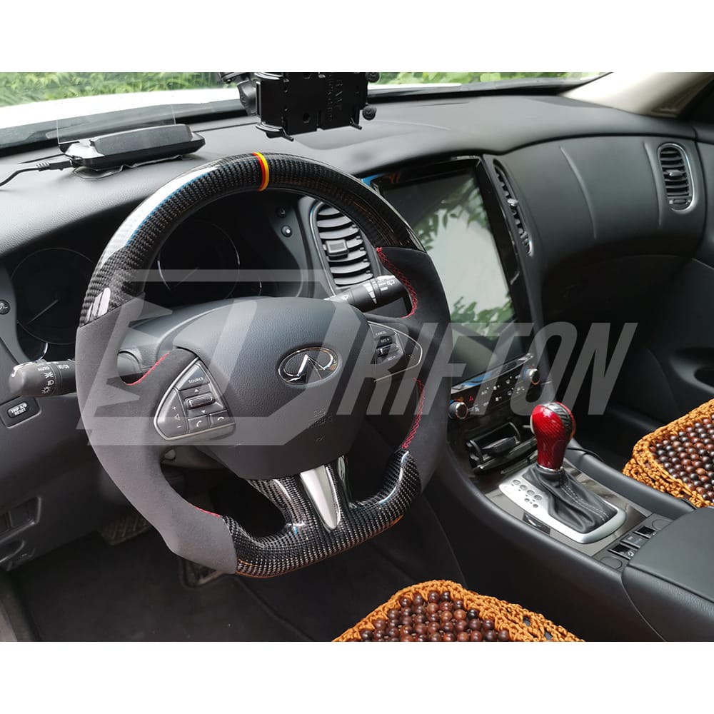 Oking V1 Style Custom Made Carbon Fiber Steering Wheel For Infiniti Q50 Q50S 2013-2017