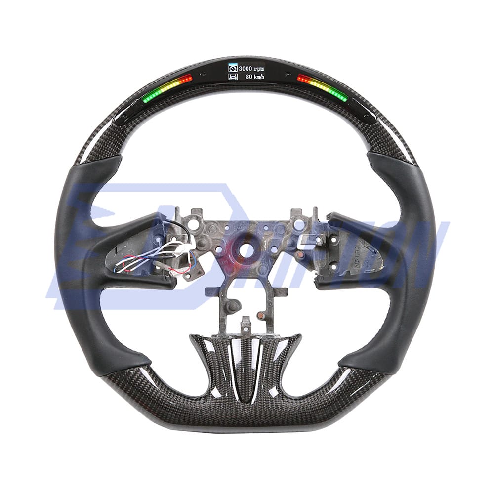 Oking V2 Style Custom Made LED Display Carbon Fiber Steering Wheel For Infiniti Q50 Q50S 2013-2017