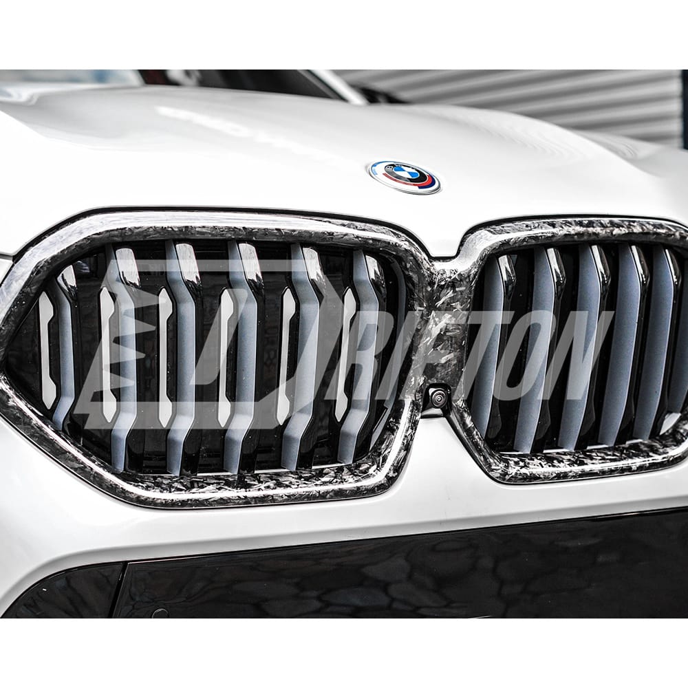 Single Slat Style Carbon Fiber Front Grill For BMW X6 G06 2019-2023