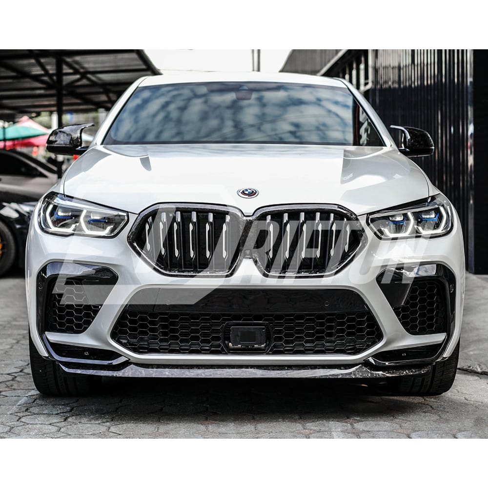 Single Slat Style Carbon Fiber Front Grill For BMW X6 G06 2019-2023