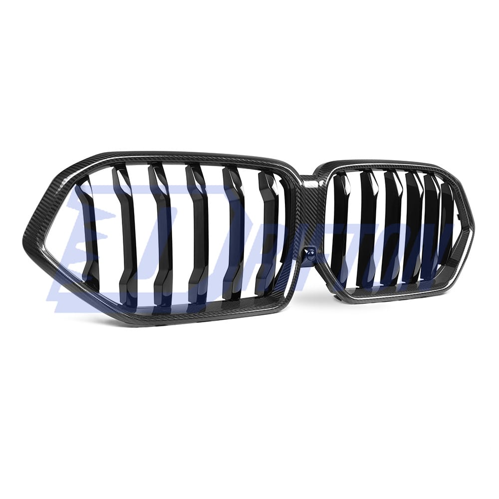 Single Slat Style Carbon Fiber Front Grill For BMW X6 G06 2019-2023